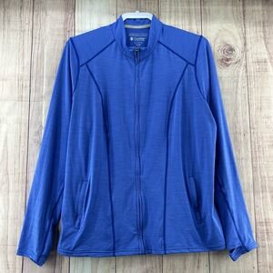 Coolibar Women's Full Zip UPF Protection Helani Water Jacket Baja Blue Size XXL